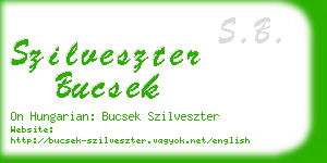 szilveszter bucsek business card